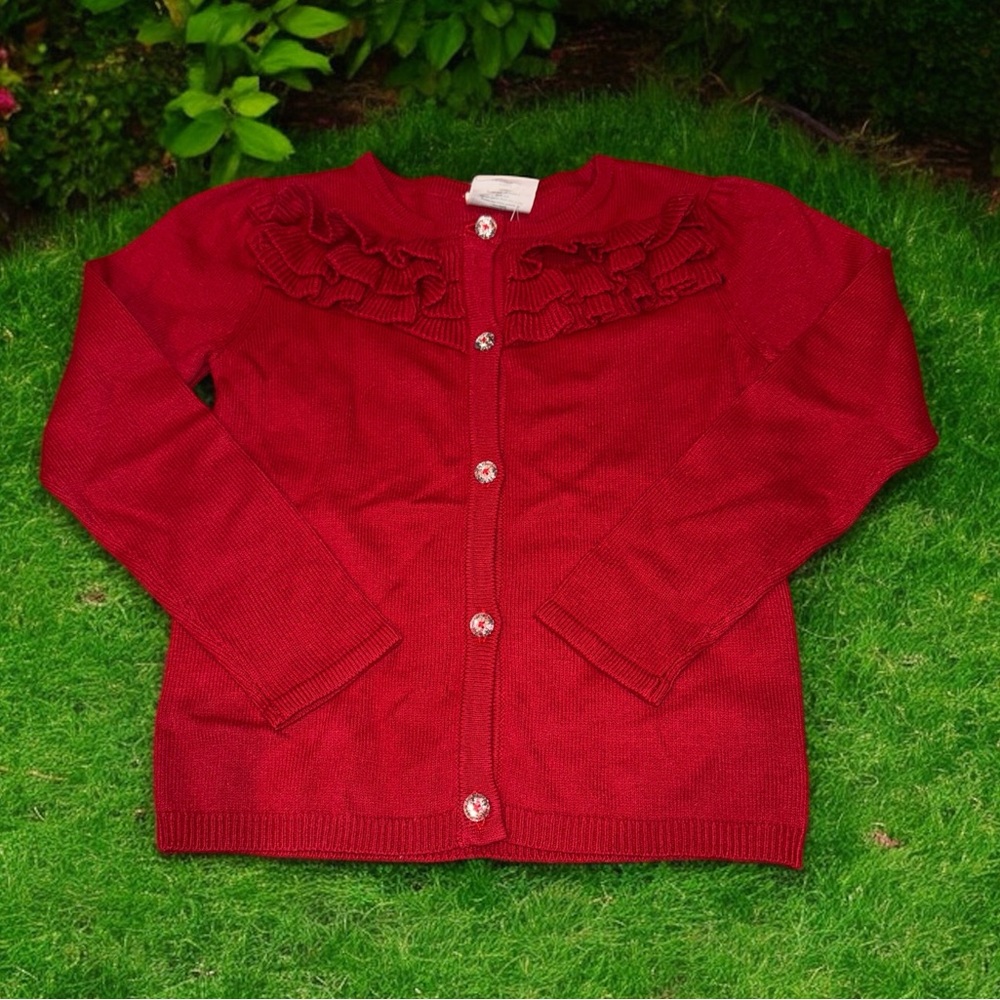 Crazy 8 Red Cardigan Sweater Classic Knit (S 5-6)